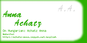 anna achatz business card